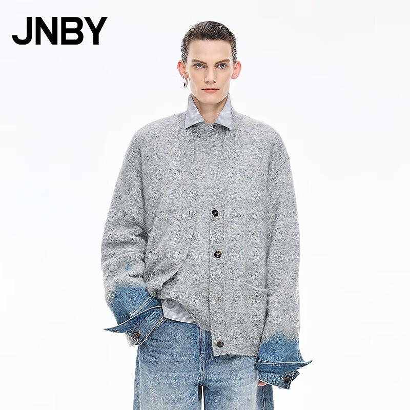 JNBY 2025 Winter Mohair Wool Blend Knit Cardigan
