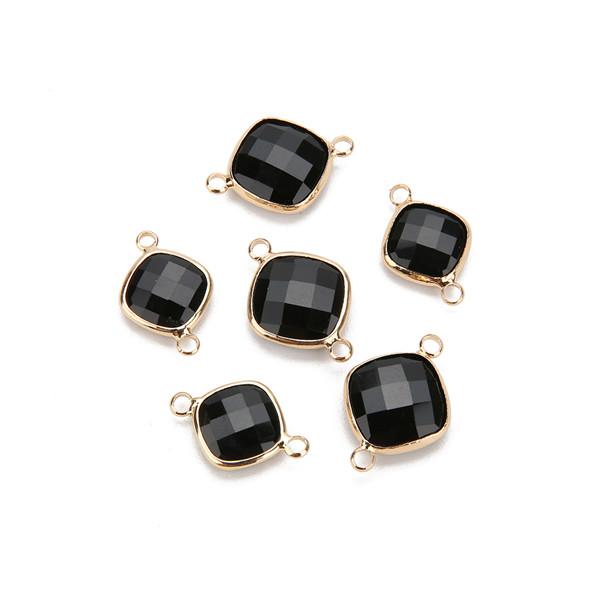 5pcs 11mm White Double Hole Glass Charms Pendants Connector for Chain Bracelets Necklace Women DIY Jewelry Making Findings
