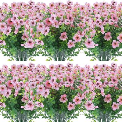 2PCS Outdoor Artificial Plants 7 Head Silk Flower Bundle Fake Flowers  for Farmhouse Decor