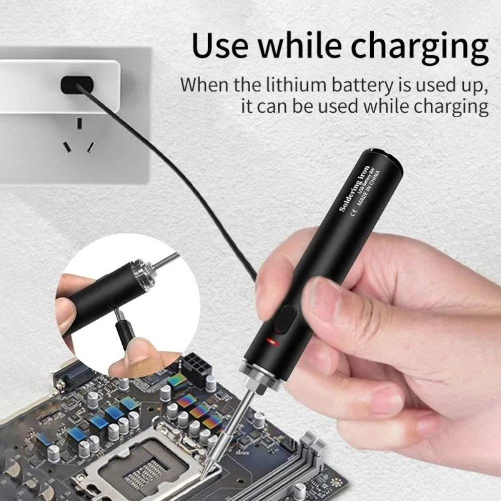 Adjustable Temperature Electric Soldering Iron USB Charging Soldering Iron Set  Solder