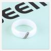 Elegant 6MM Beveled Ceramic Ring with Zirconia Inlay - Versatile Unisex Design