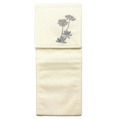 Senko Sarina Paper Holder Cover, Ivory, Leaf Pattern Embroidered Cotton Fabric, 67467