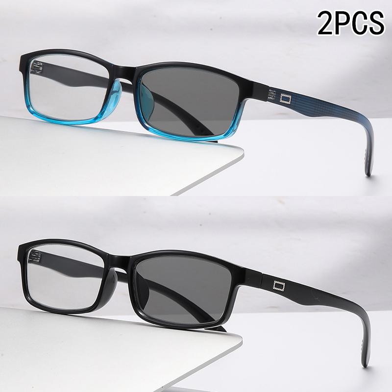 1/2PCS Light Color Changing Reading Glasses Ultra Light Trendy Multi Focus Dual Purpose Fashionable Eyewear 8892