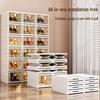 WEZHO Foldable 3-Tier Shoe Cabinet with Transparent Doors