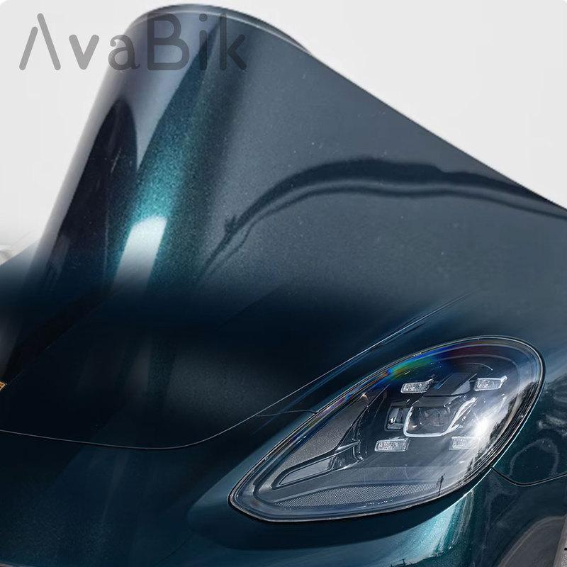 Hight Glossy PET Midnight Green Vinyl Car Wrap Film Aurora Green Self Adhesive Stickers Bubble Free Console Computer Laptop Skin