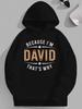 Star Vintage DAVID Typography Poster Art JPH-9 Plus Size Unisex Hooded Sweatshirt, PLUS SIZE