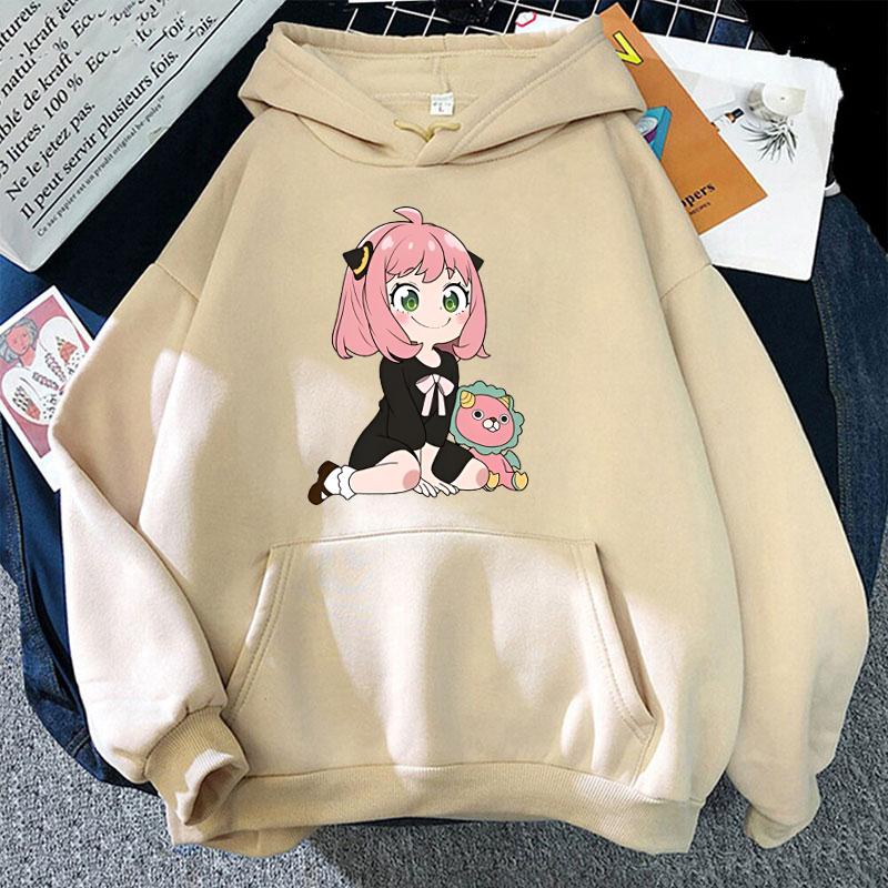 New Anime Anya Forger Hoodies Women Girl Long Sleeve Sweatshirt Female Casual Loose Hoodies Fashion Pullovers Tops