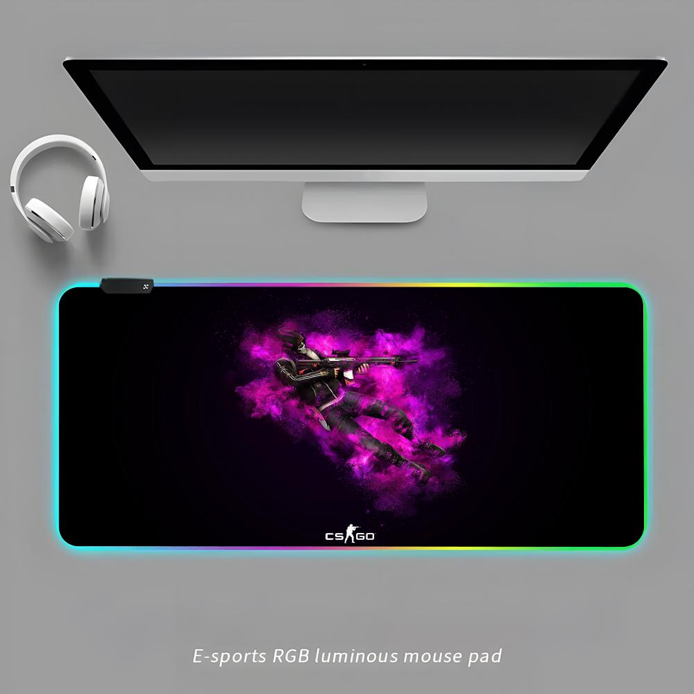 

CS GO Оружие Коврик для мыши RGB Игровой коврик для мыши Настольный коврик HD Геймерский Большой светодиодная подсветка XXL Коврики для мыши RGB600x300x3mm