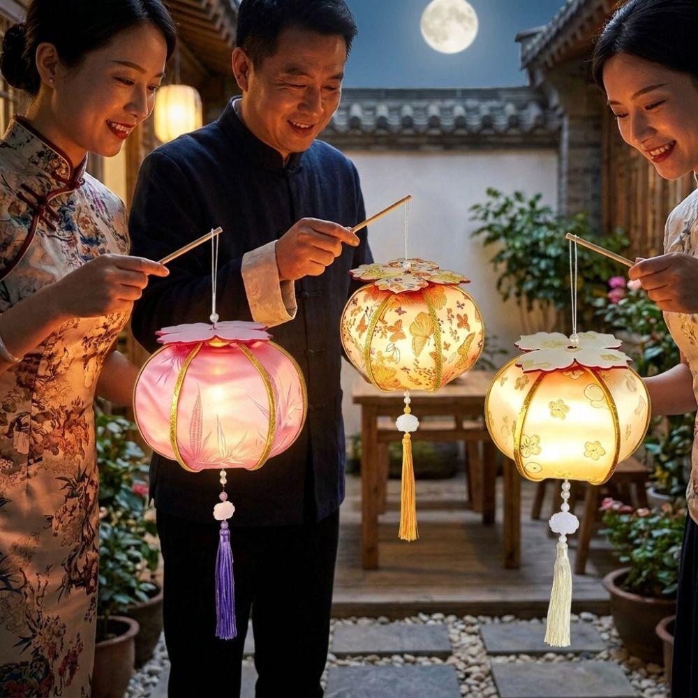 with Tassel Chinese Persimmon Light Traditional Portable Glowing Lamp  Mid Autumn