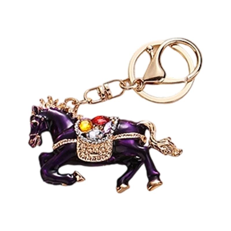Unique Horse Zodiacal Keychain Glittering Rhinestones Artistic Design Bag Decoration for Gifting and Personalization