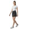 Stylish High-Waist Slit Faux Denim A-line Mini Skirt