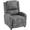 Manual Reclining Relax Chair Upholstered In Synthetic Leather Quick Installation Thick Padded Footrest Gray