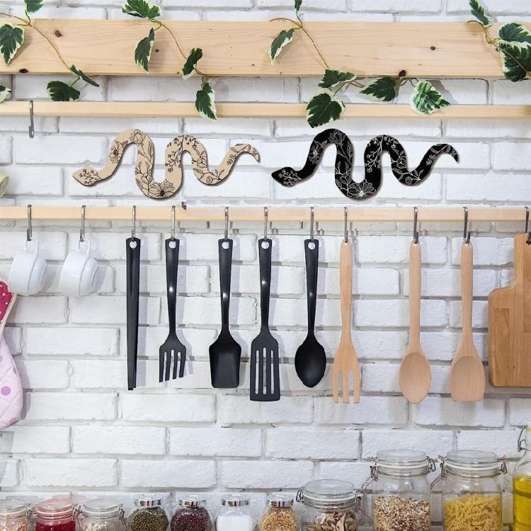 Set of 2 Wood Snake Witchy Art Hanging Sign for Apartment Bedroom Wall Decortion