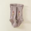 2025 Kids' Spring/Autumn Cotton Leggings - Cute Solid Color Embroidered Tights for Girls