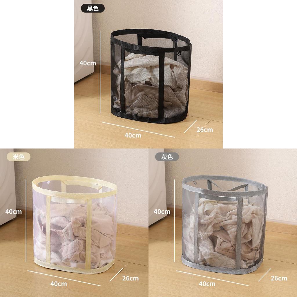 Nylon Foldable Laundry Basket With Foldable And Mesh Design For Home Organizing And Storage