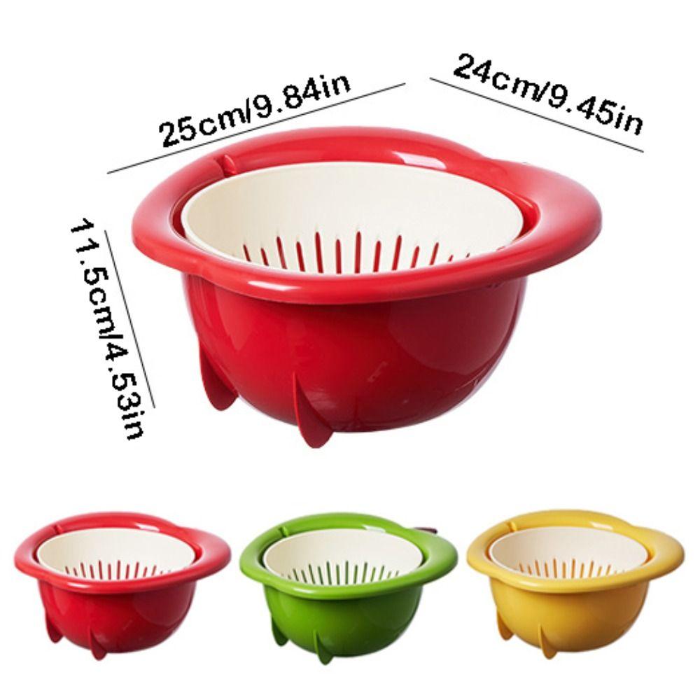Rotating Vegetable Drain Basket Large Capacity Water-Filtering Basin Food Storage Container  Picnic