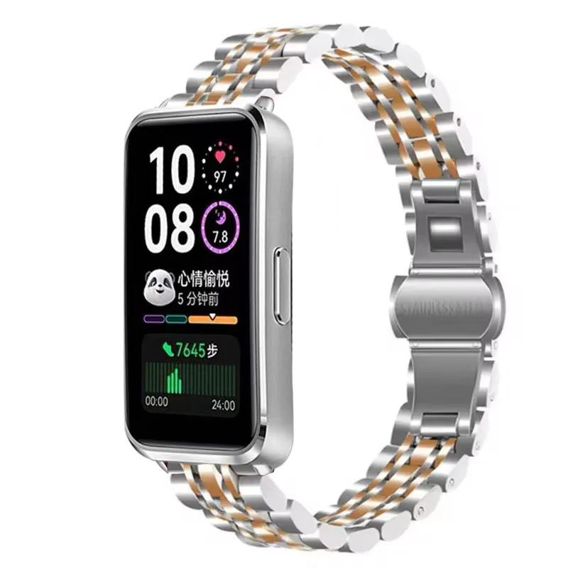 Metal Strap for Huawei Band 10 9 8 Stainless Steel Bracelet Accessories for Huawei Band 10/9/8 Smart Watch Replaceable Wristband