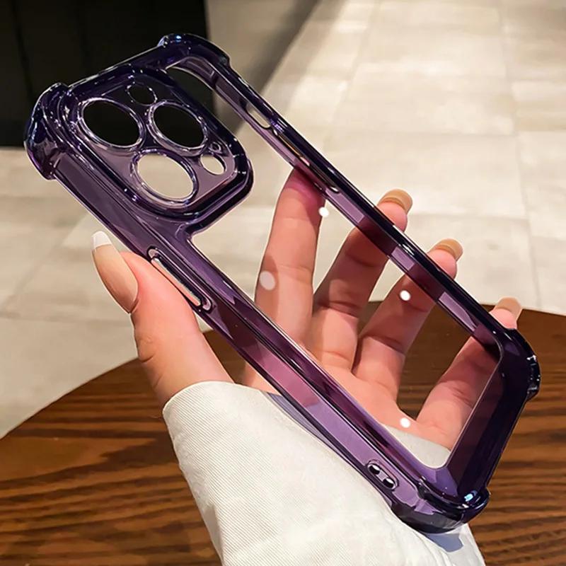Luxury Shockproof Bumper Transparent Case For iPhone 16 15 16e 14 Plus 13 12 11 Pro Max X XS XR Funda Acrylic Clear Hard Cover