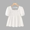 ZANZEA Women Square Collar Summer Casual Short Sleeve Blouse