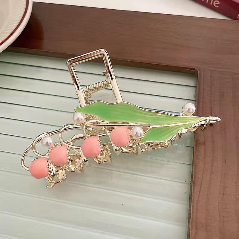 Elegant Tulip & Lily Hair Clip - Large Fairy Claw for Stylish Back-of-Head Design