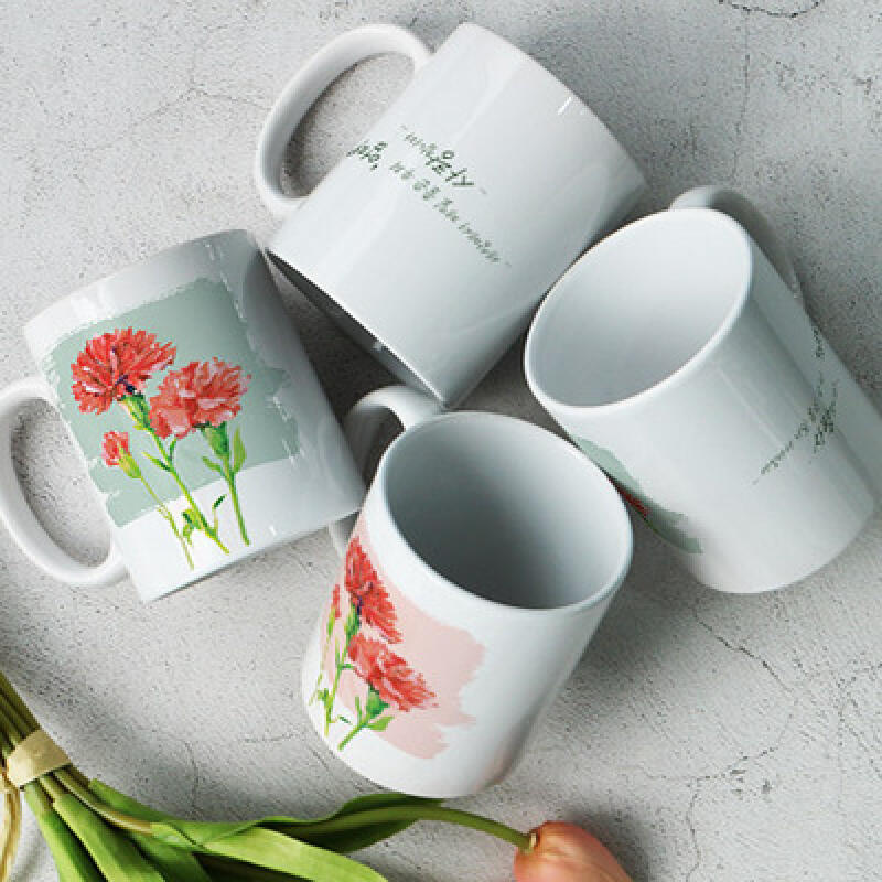 ci510-Design Mug 4p-Gratitude, Love, Respect, Carnation Watercolor