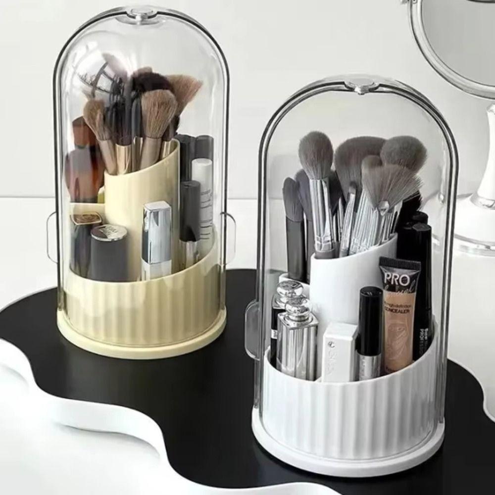 360° Rotating Makeup Brush Holder Large Capacity Lipstick Eye Shadow Storage Box  for Vanity