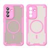 For Samsung Galaxy S26 Magnetic Case Dual Color Line Leather Coated PC + TPU Phone Cover