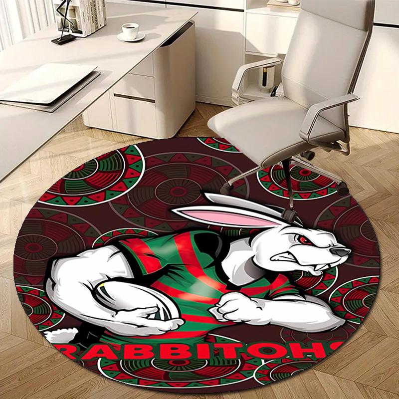 1 ks Fotbalový tým (66) Designový kulatý koberec s potiskem pro ložnici, obývací pokoj, domácí dekoraci, předložky, podložka, protiskluzová podložka, koberec k posteli