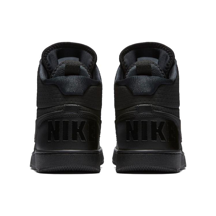 New Nike Court Borough Mid Winter Triple Black AA0547-002