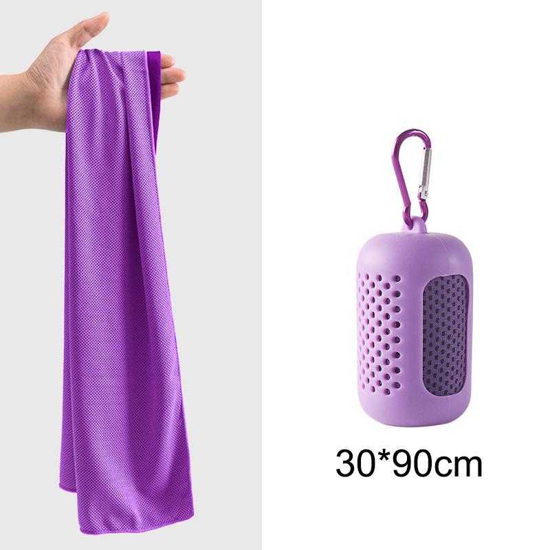 Cooling Towel Breathable Ice Feel Quick Dry Fabric with Silicone Case for Music Festival Outdoor Party Sports