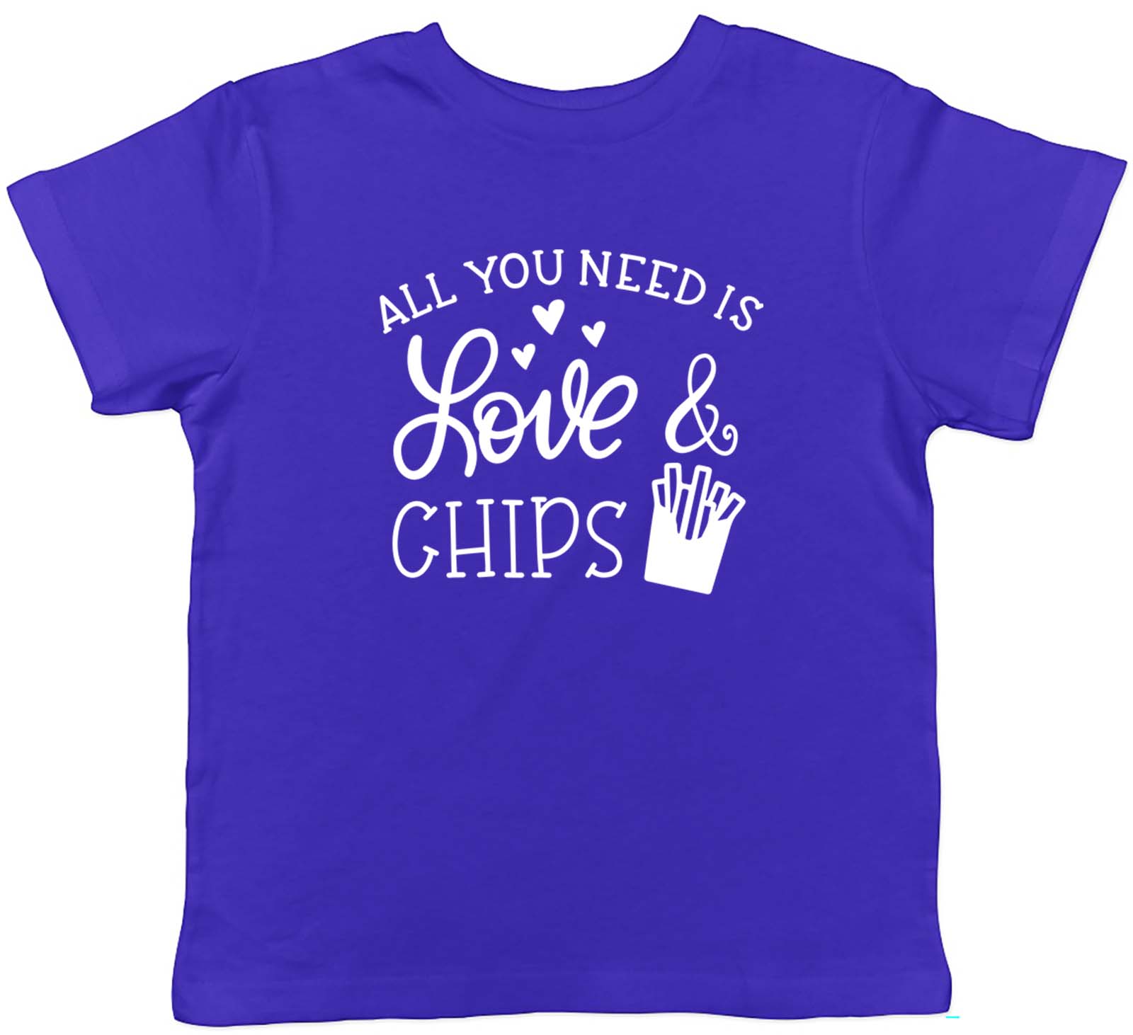 All You Need Is Love And Chips Childrens Kids T-Shirt Boys Girls Gift 100