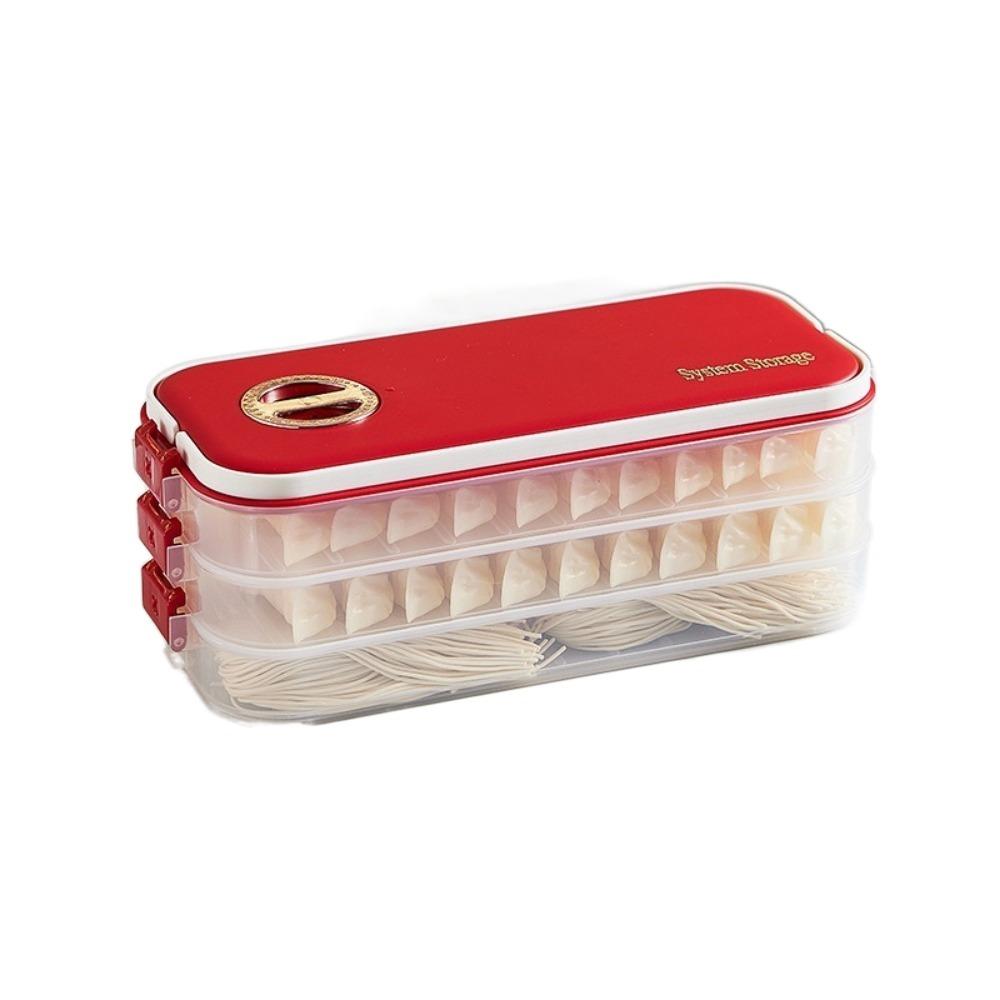 Plastic Dumpling Box Multi-Layer Transparent Food Egg Frozen Box Sealed Large Capacity Wonton Fresh-Keeping Organizer for Home
