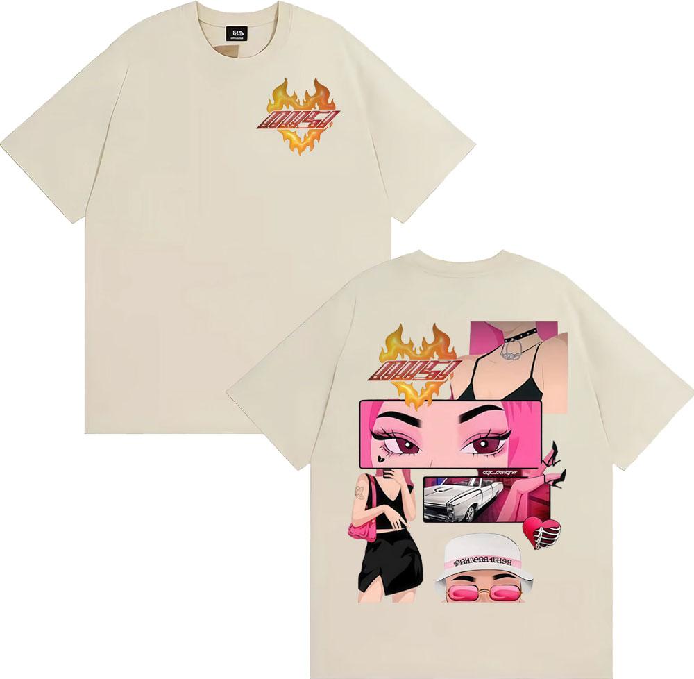 

Omar Courtz Primera Musa Album Tour Cover T-shirt for Men and Women, 2025 Summer Pure Cotton 100% Printed Loose T-shirt 4XL