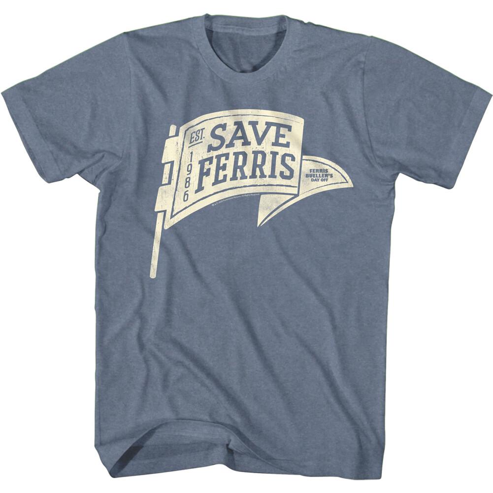 Ferris Bueller Day Off 80 Movie Save Ferris Flag Banner Men T Shirt S
