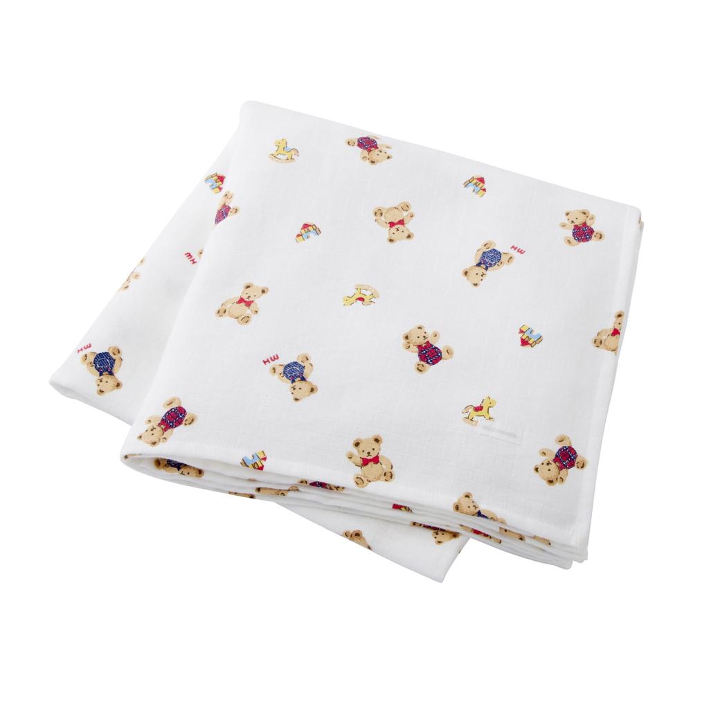 Multiticket Gauze Nursing Made in Baby Beige [MIKI HOUSE] Deka, Zavinovačka, Mys, Gáza, Medvěd, Zvíře, Japonsko, Chlapci, Dívky, Miminka, Děti, Oblečení,