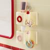 Wall-Mounted Storage Box with Hook No Drilling Wall Storage Container Bathroom Organizer for Toiletries Keys Hair Ties Combs