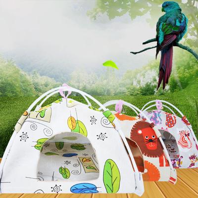 Pet House Small Animals Canvas Tent Bird Hamster Hammock Hanging Nest Printed Bed