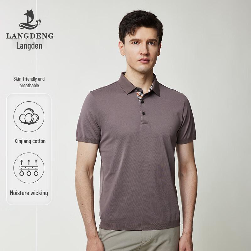 Langdeng Men s Business Casual Short Sleeve Polo Shirt 2XL