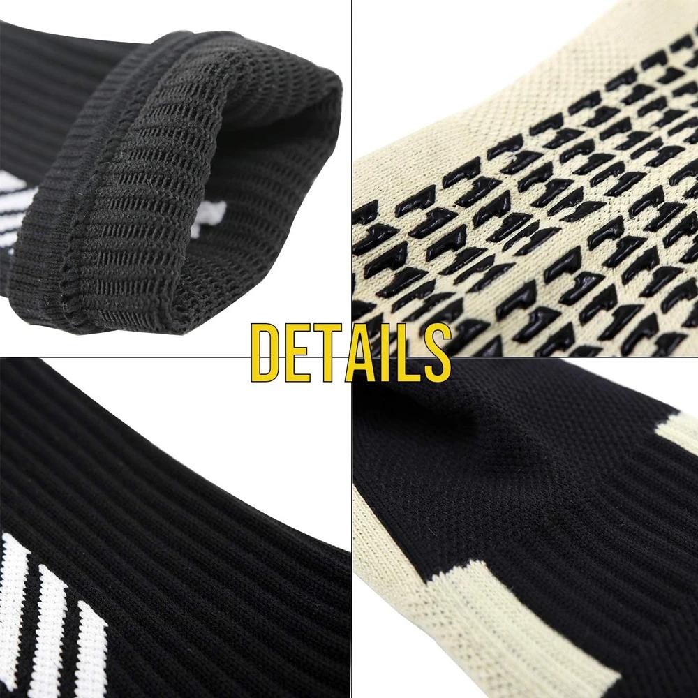 1Pair Anti Slip Grip Socks Sports Adult/Child Compression Running Crew Socks Soccer Rubber Grip Socks Athletic Knee High Gym