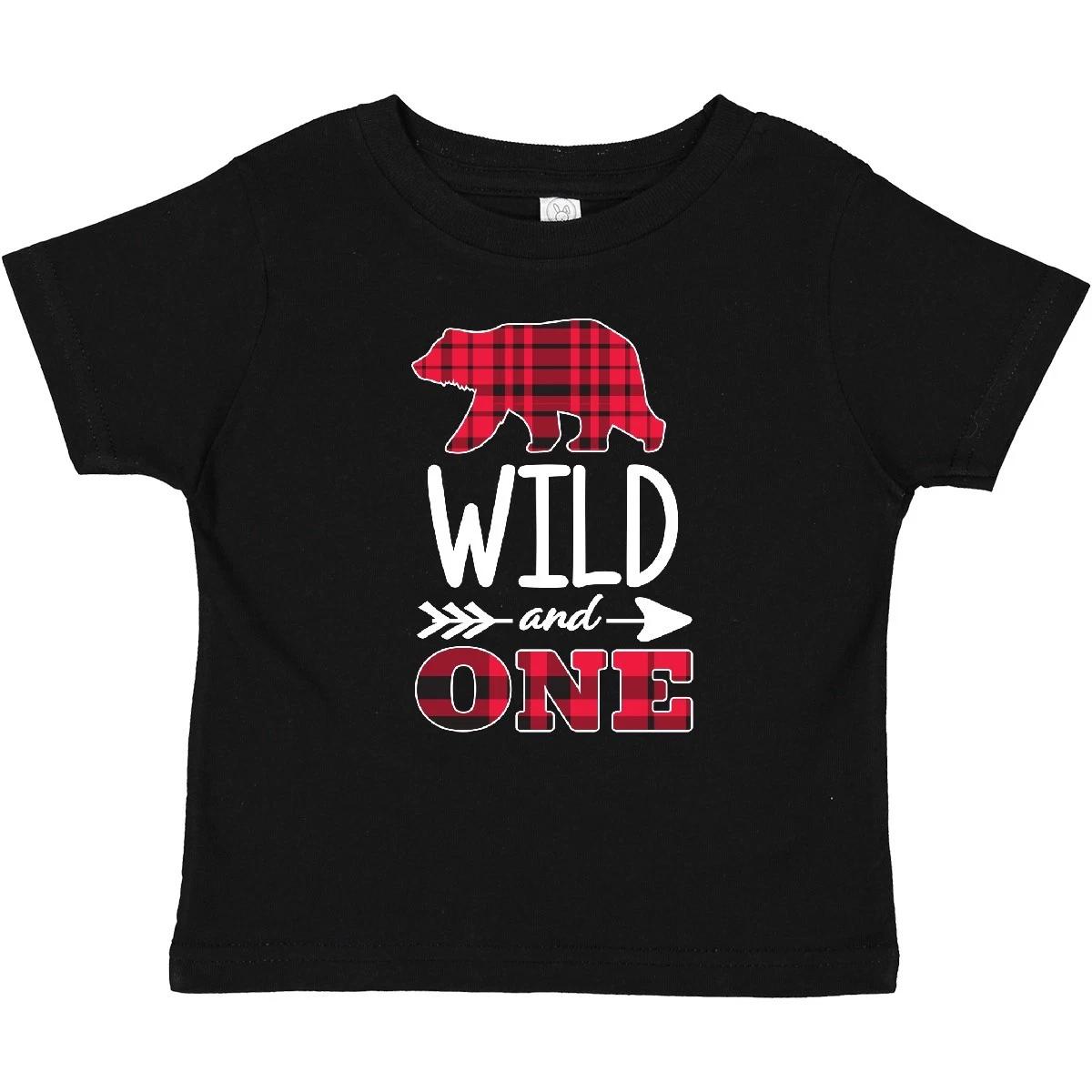 Inktastic Plaid Bear Wild And 1 With Arrow Baby T-Shirt Adventure One Years Old 140