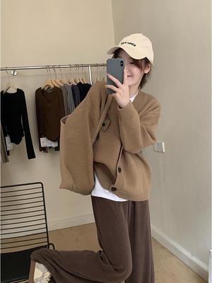 2024 Spring/Autumn Women's Loose Knitted Cardigan Sweater