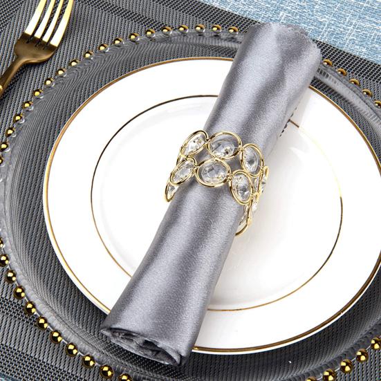 6 Teile/satz Serviettenring Luxus Faux Kristall Perlen Metall Glänzend Elegante Tischdekoration Abendessen Serviettenhalter Schnalle Hochzeit Party Festival Lieferungen
