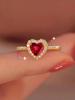 Gorgeous Zircon Shiny Love Heart Ring for Women Engagement Wedding Real 925 Silver Luxury High Quality Fine Jewelry