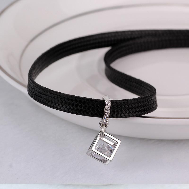 Elegant Love Cube Necklace For Women Stylish Choker Decorative Collar Chain For Neck