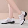 New Mesh Square Dance Shoes For Women Breathable Modern Dancing Shoes Anti Slip Warm Height Increasing Jazz Commuting Shoes
