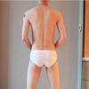 U Convex Solid Color Breathable Man Briefs Ice Silk Low-Waist Male Underwear for Inside Wear