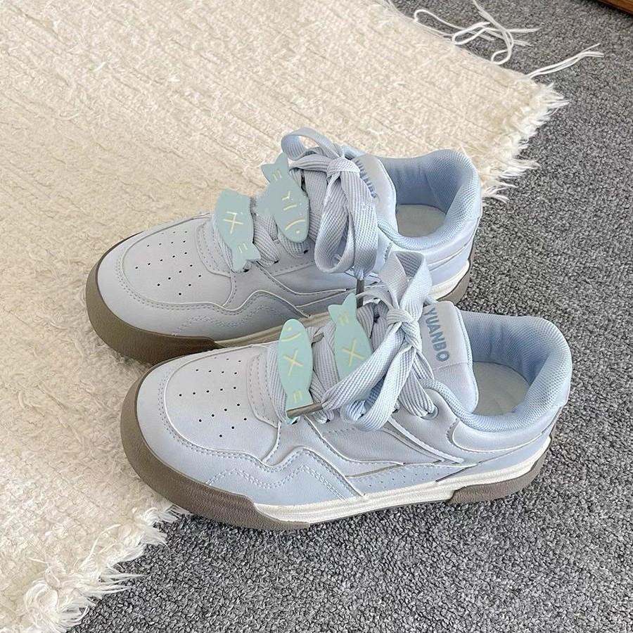 Campus Style Platform White Shoes Versatile Student Casual Board Shoes Women's New Spring and Autumn Bread Shoes