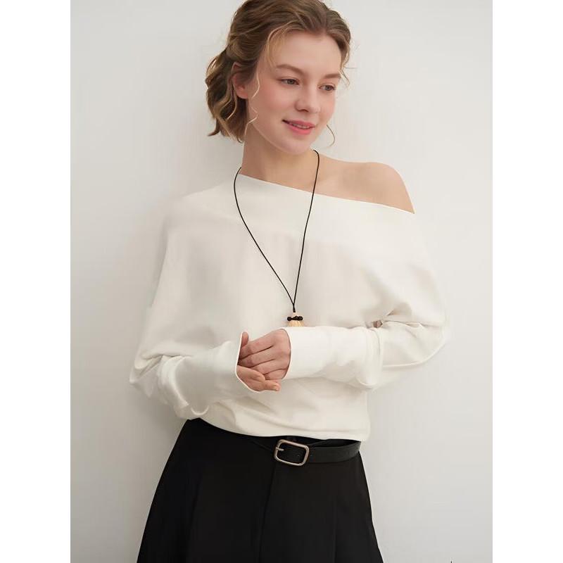 Plus Size Asymmetrical Shoulder Knit Top L