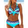 Costume da bagno donna a vita alta con stampa a righe a punto Costume da bagno donna sexy taglie forti Due pezzi Costumi da bagno da spiaggia