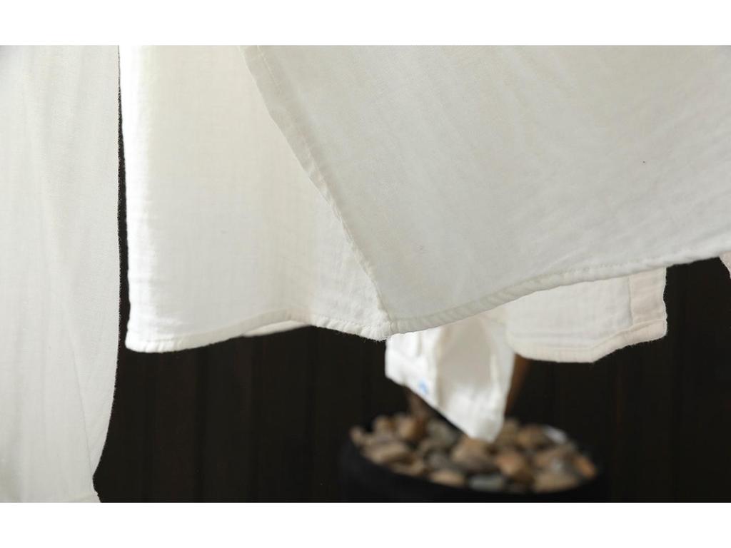 2026 Spring Lace Button Women's Double Layer Cotton Gauze White Shirt - Versatile & Age-Reducing